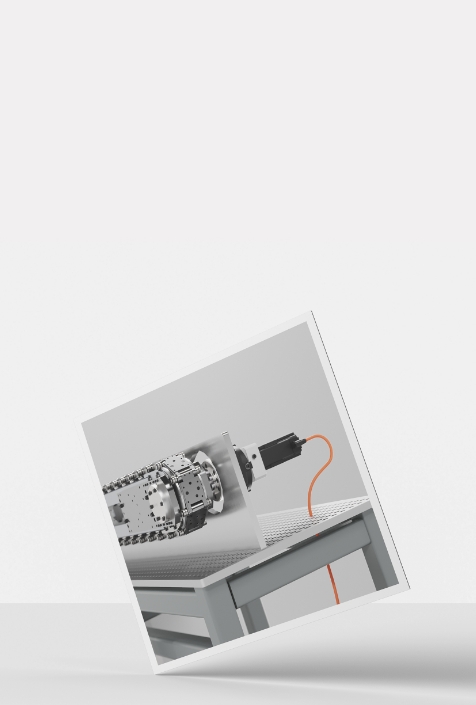 Technische Darstellung des modular aufgebauten LS Link Compact mit Antrieb und linearer Transportstrecke.