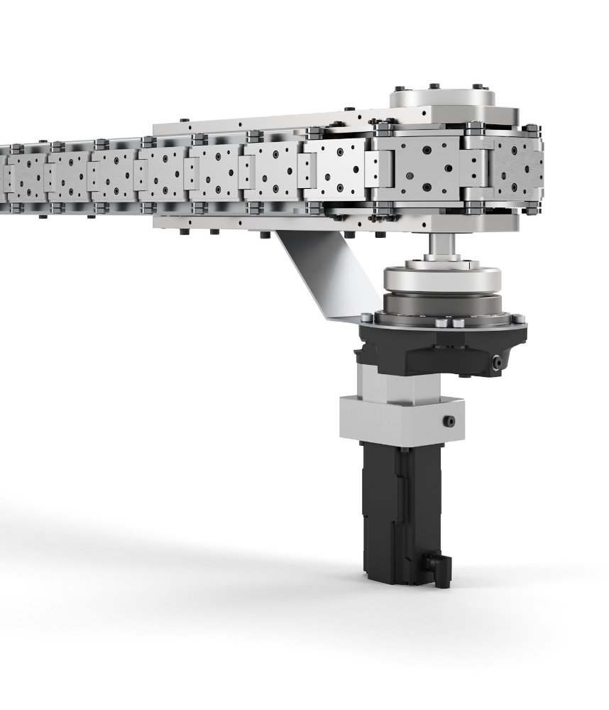 LS Link Compact mit Kettengliedern, Umlenkung und Servoantrieb als Prozessplattform für automatisierte Montage.